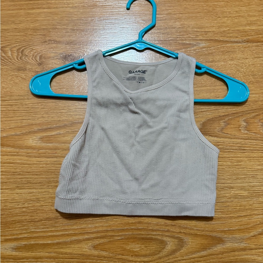 Garage Light Gray Ribbed Tank Top